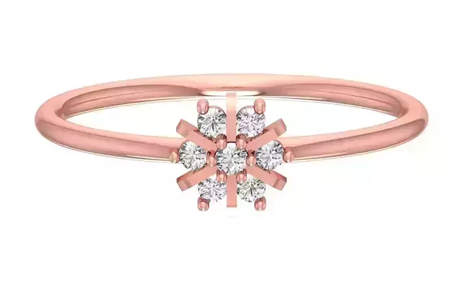 Solitaire Women Light Weight Flower Band Ring 3D print model