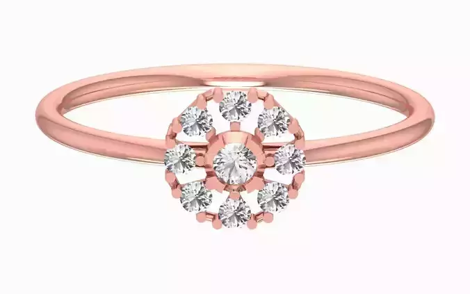 Solitaire Women Light Weight Flower Band Ring