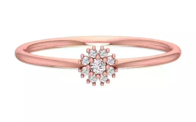 Solitaire Women Light Weight Flower Band Ring