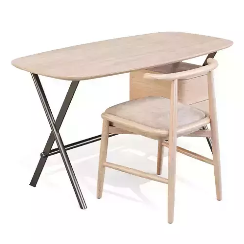 Writing Set Meridiani Jasper Desk and Emilia Chair