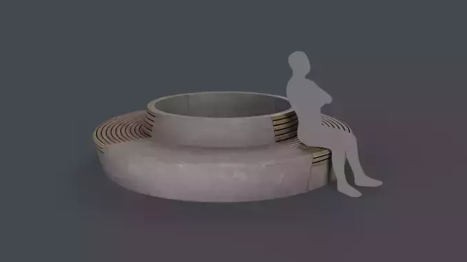 Modern Outdoor Bench 107 PBR Game Ready Low-poly 3D model