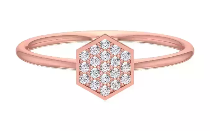 Solitaire Women Light Weight Band Ring