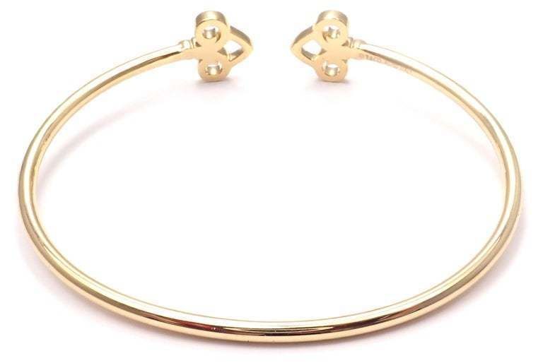 YD221 gold cuff bracelet with two hearts and diamonds 3D print model_5