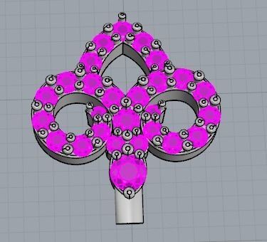 YD221 gold cuff bracelet with two hearts and diamonds 3D print model_20