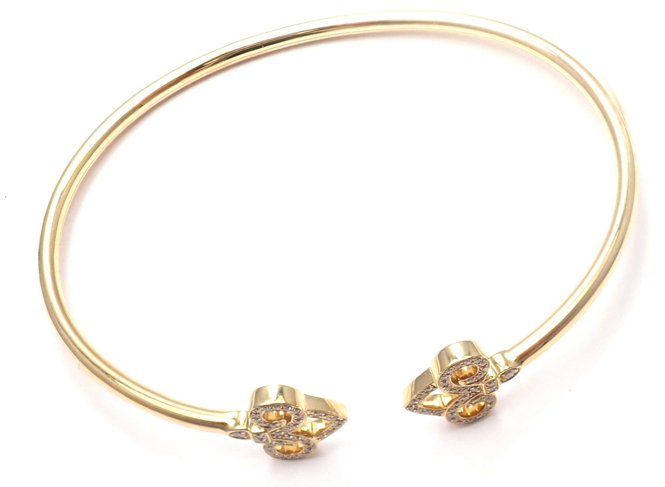 YD221 gold cuff bracelet with two hearts and diamonds 3D print model_7