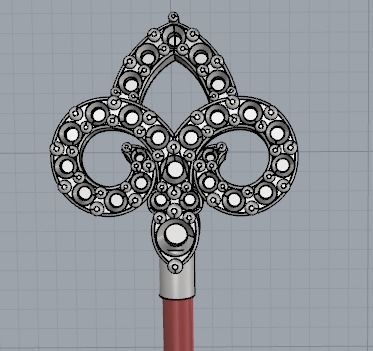 YD221 gold cuff bracelet with two hearts and diamonds 3D print model_21