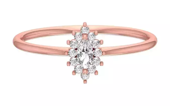 Solitaire Women Light Weight marquise stone Band Ring