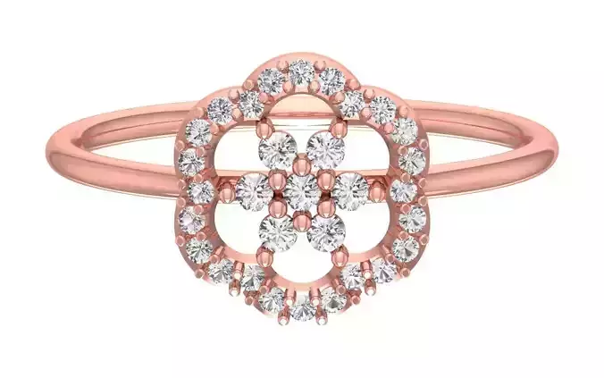 Solitaire Women Light Weight Band Ring