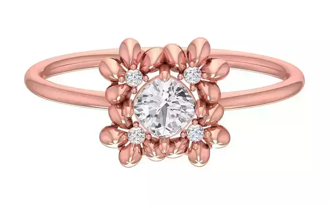 Solitaire Women Light Weight Band Ring