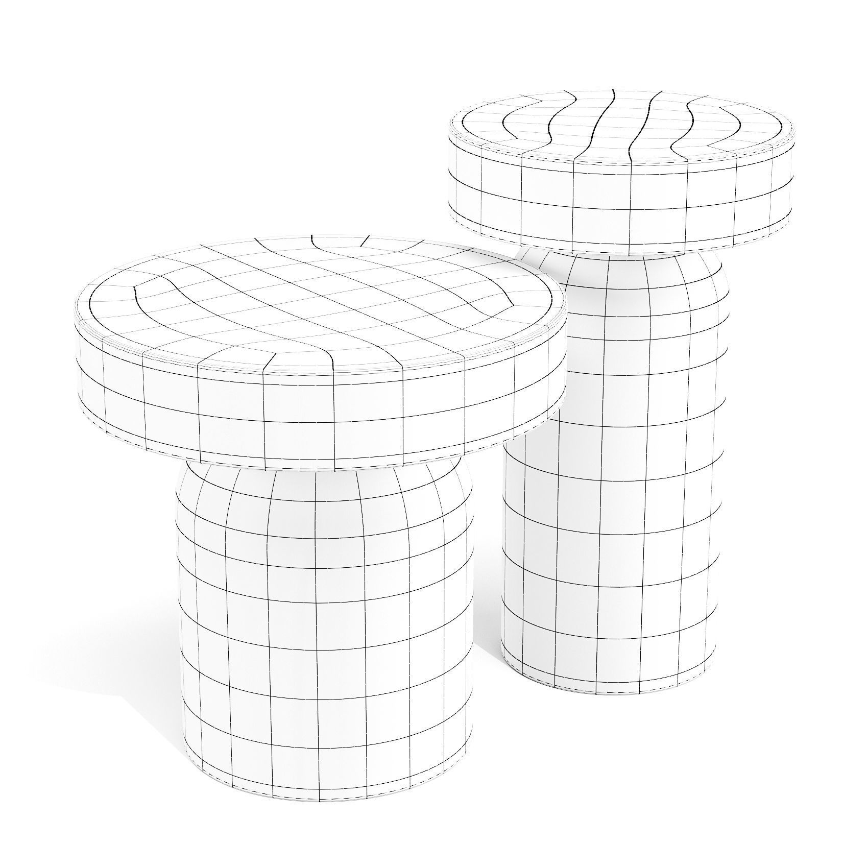 Lema Francis - Coffee and Side Table Low-poly 3D model_3