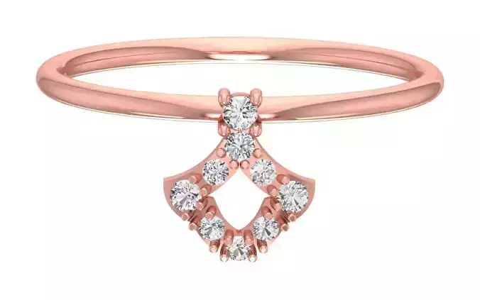 Solitaire Women Light Weight Band Ring