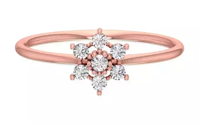 Solitaire Women Light Weight Band Ring