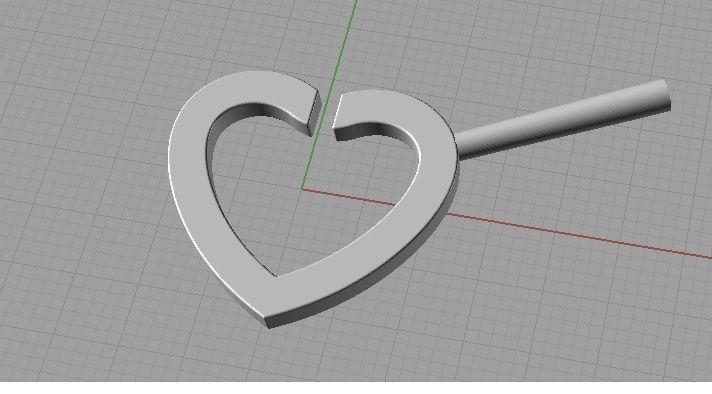 YD222 heart shaped pendant in rose gold with diamonds 3D print model_11