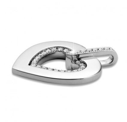 YD222 heart shaped pendant in rose gold with diamonds 3D print model_3