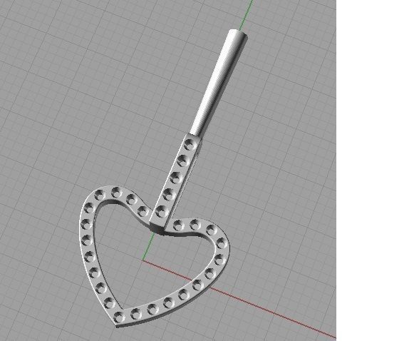 YD222 heart shaped pendant in rose gold with diamonds 3D print model_10
