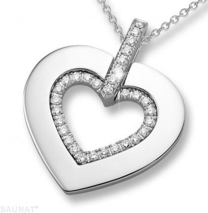YD222 heart shaped pendant in rose gold with diamonds 3D print model_2