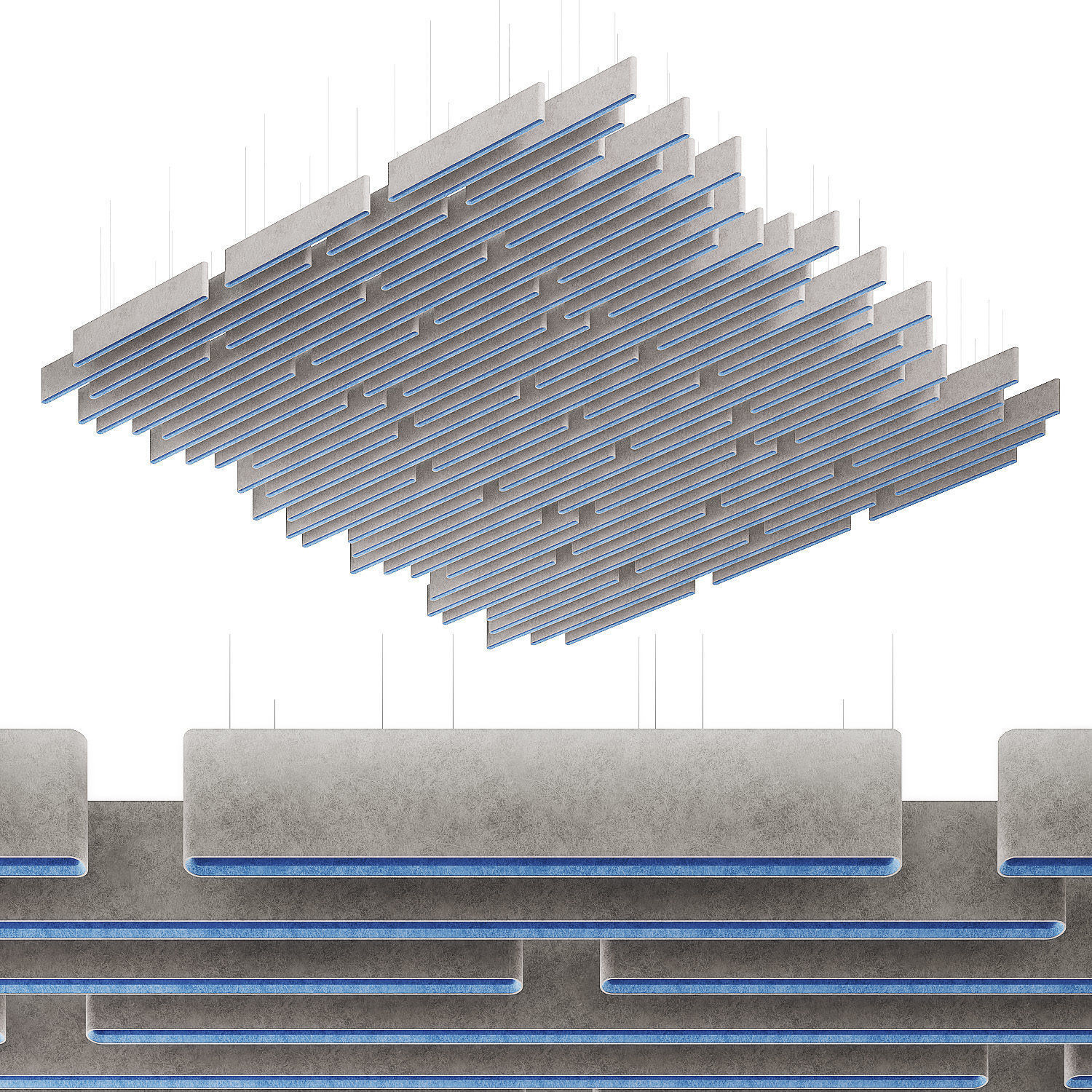 Warp Acoustic Ceiling Baffle 3D model_1