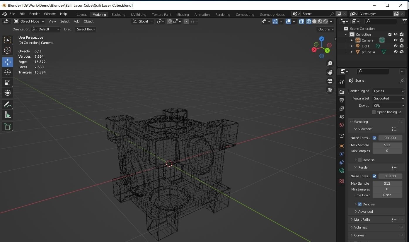 Science Fiction Future Cube 3D model_6