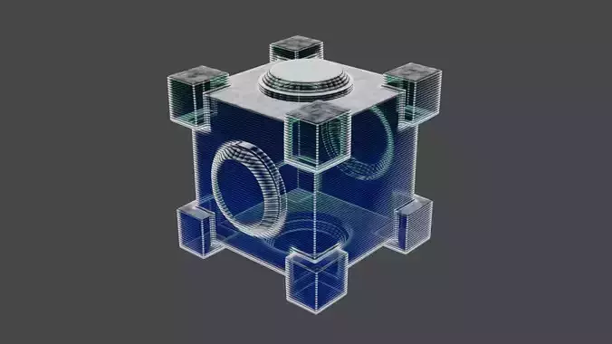 Science Fiction Future Cube 3D model