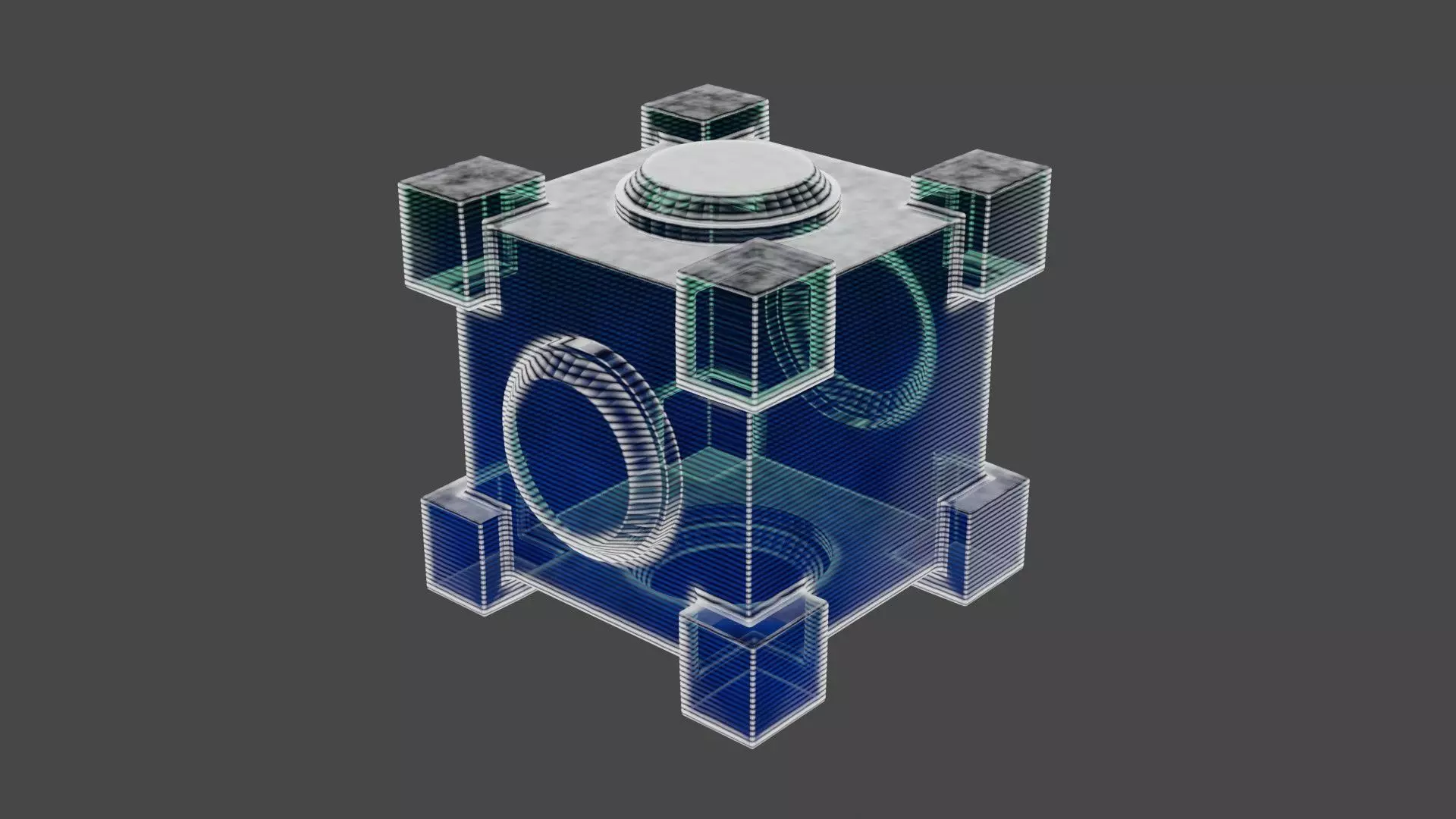 Science Fiction Future Cube 3D model_0