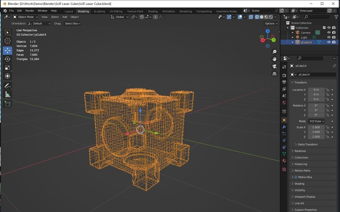 Science Fiction Future Cube 3D model_4