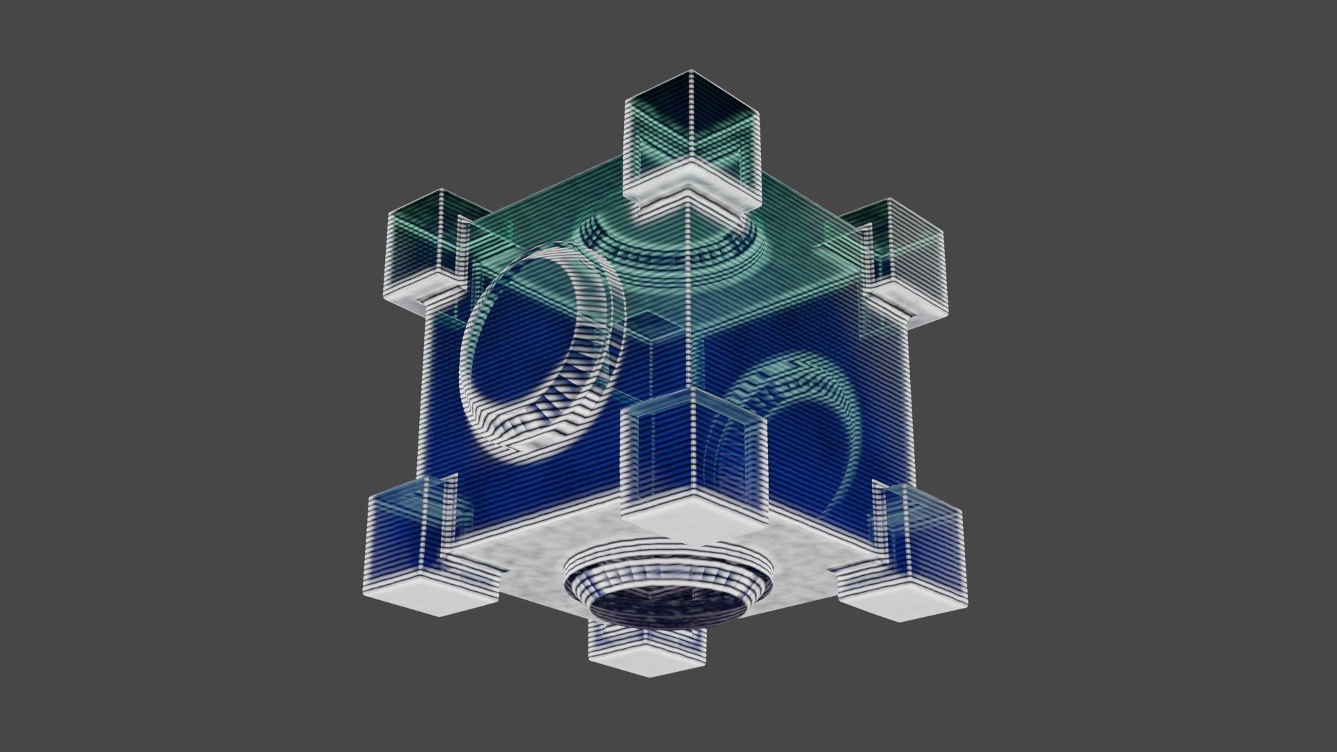 Science Fiction Future Cube 3D model_1