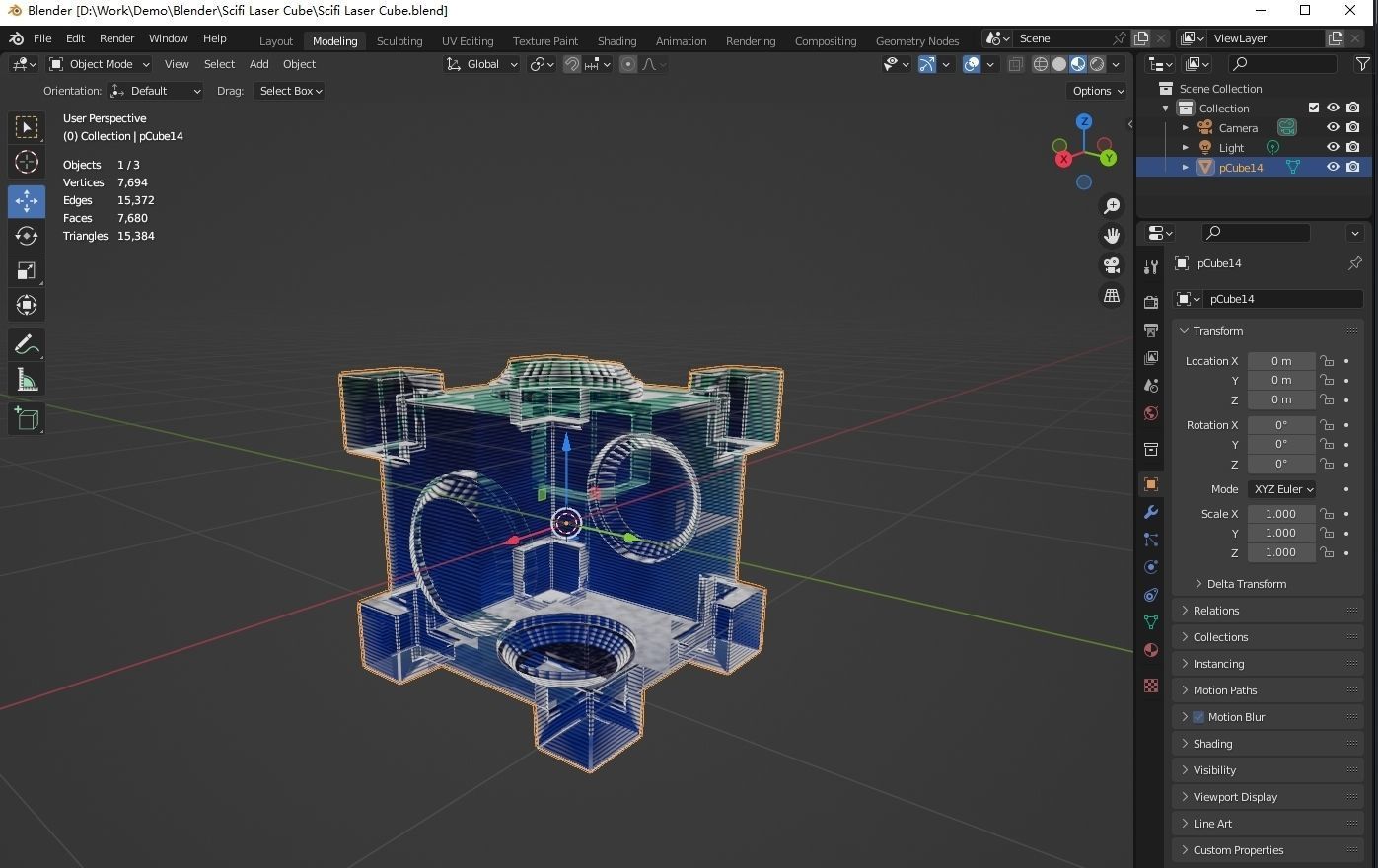 Science Fiction Future Cube 3D model_5