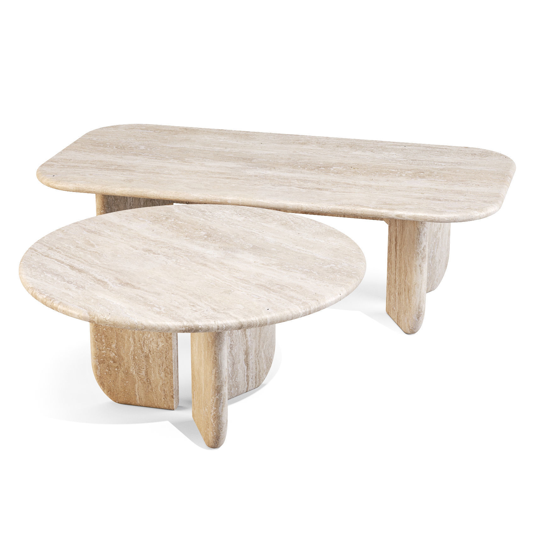 Meridiani Italo - Dining Tables Set 02 Low-poly 3D model_1