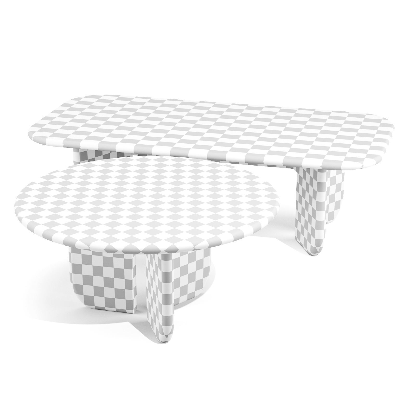 Meridiani Italo - Dining Tables Set 02 Low-poly 3D model_2