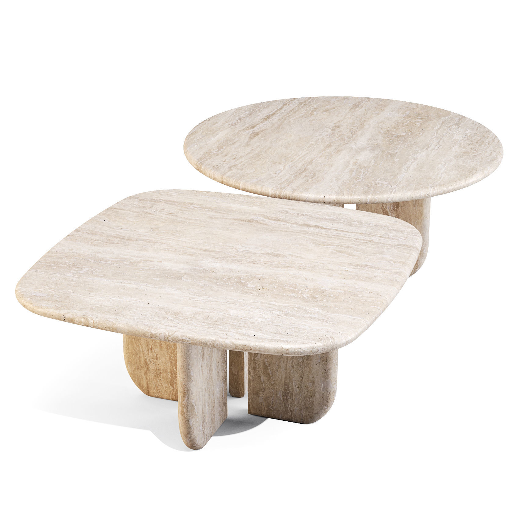 Meridiani Italo - Dining Tables Set 02 Low-poly 3D model_4