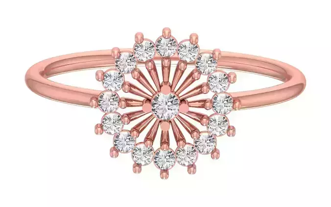 Solitaire Women Light Weight Flower Band Ring