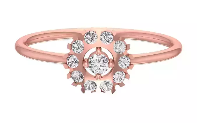 Solitaire Women Light Weight Band Ring