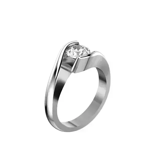 Twist Solitaire Engagement Ring
