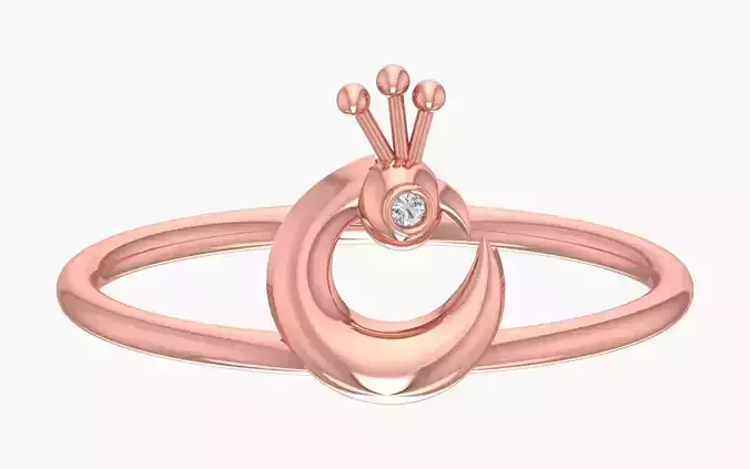 Solitaire Women Light Weight Band Ring