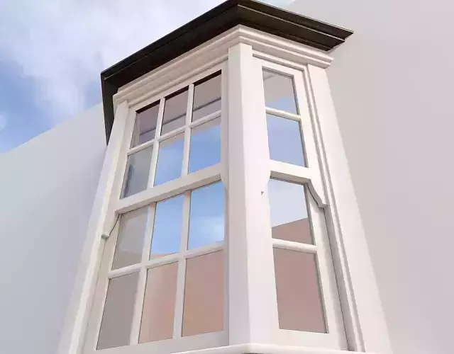 Bay Window with Movable Sash Window Components