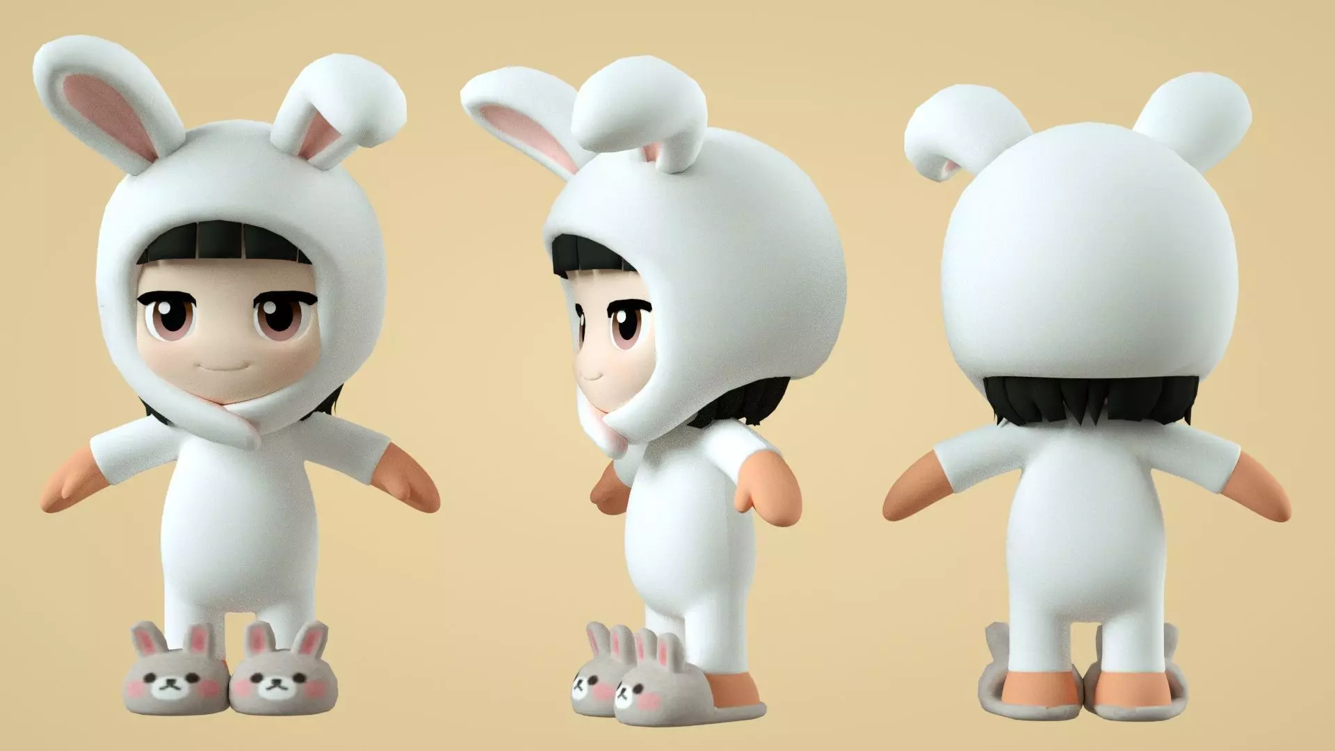  cartoon bunny boy 3D model_0