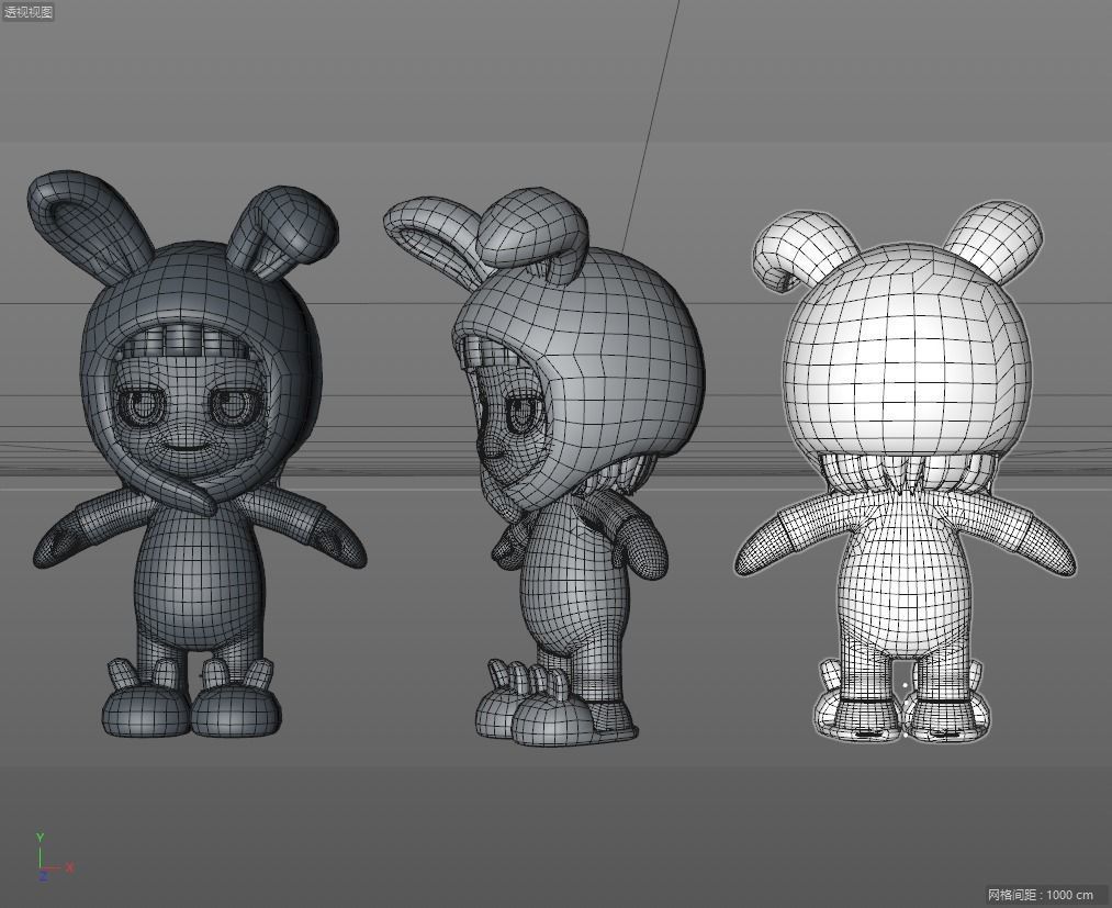  cartoon bunny boy 3D model_5