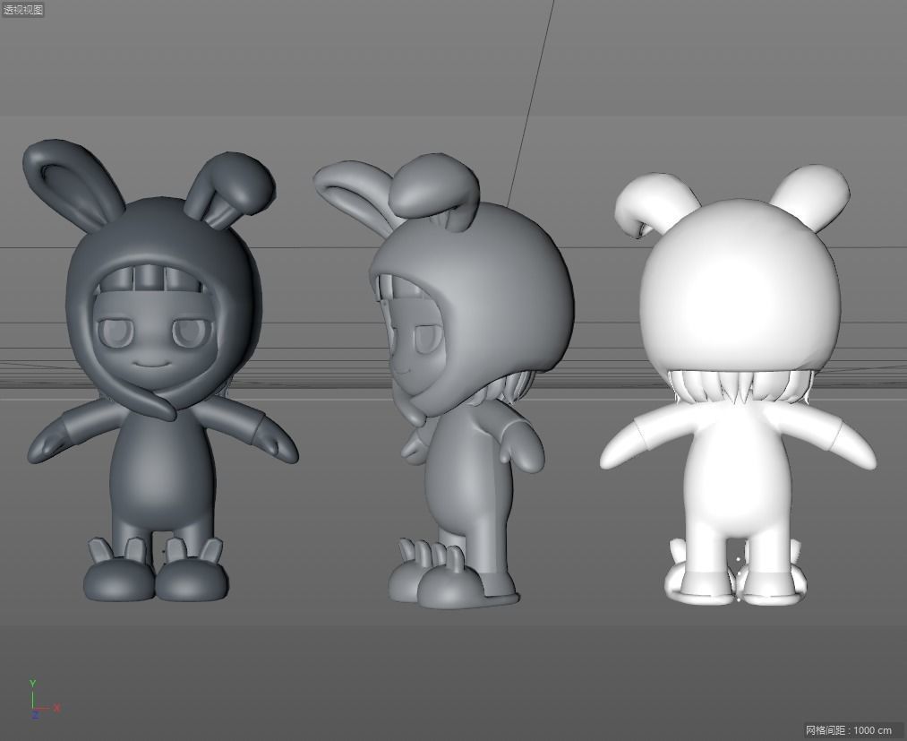  cartoon bunny boy 3D model_4