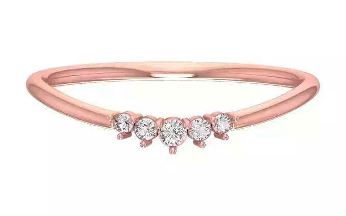 Solitaire Women Light Weight Band Ring