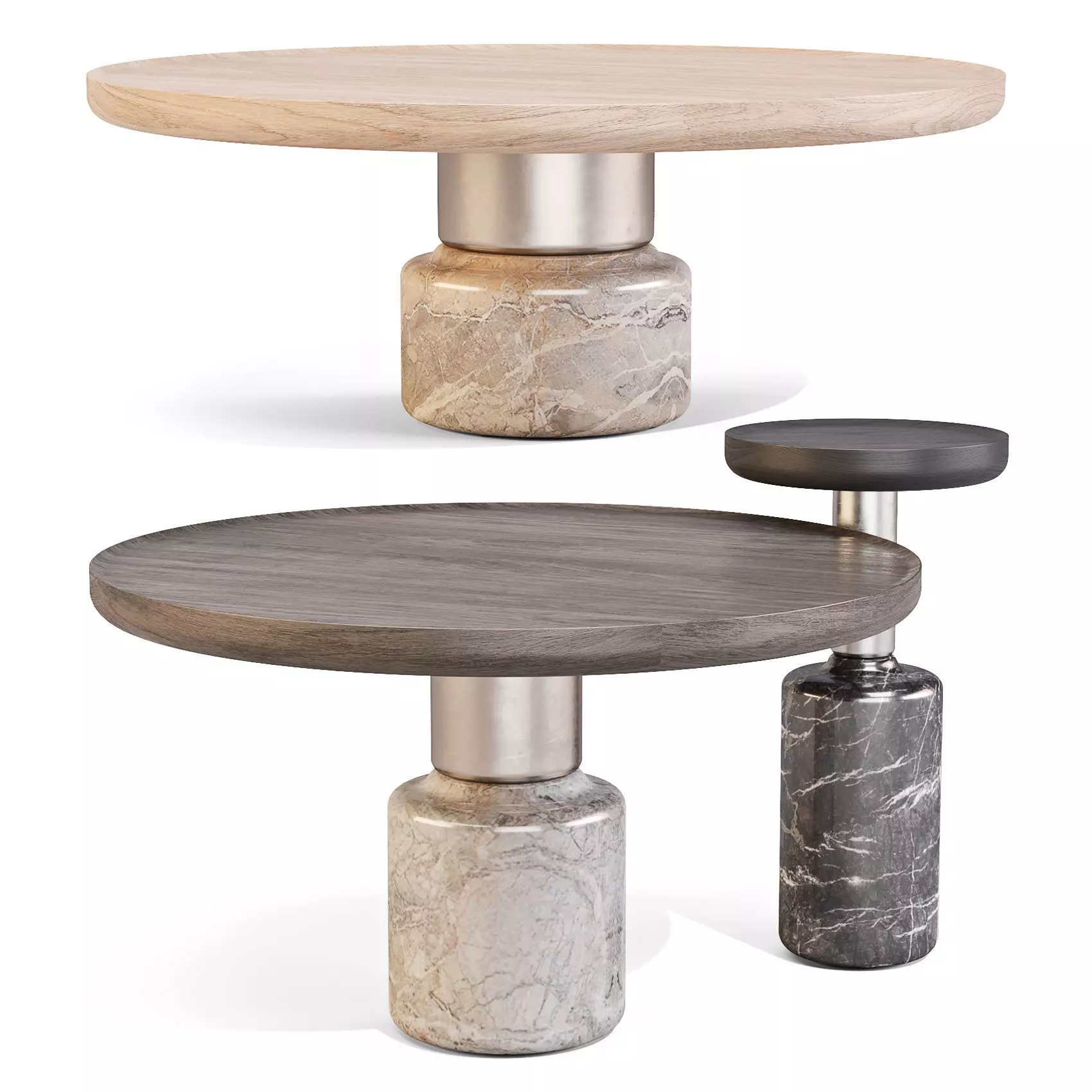 District Eight Torus - Coffee and Side Tables Low-poly 3D model