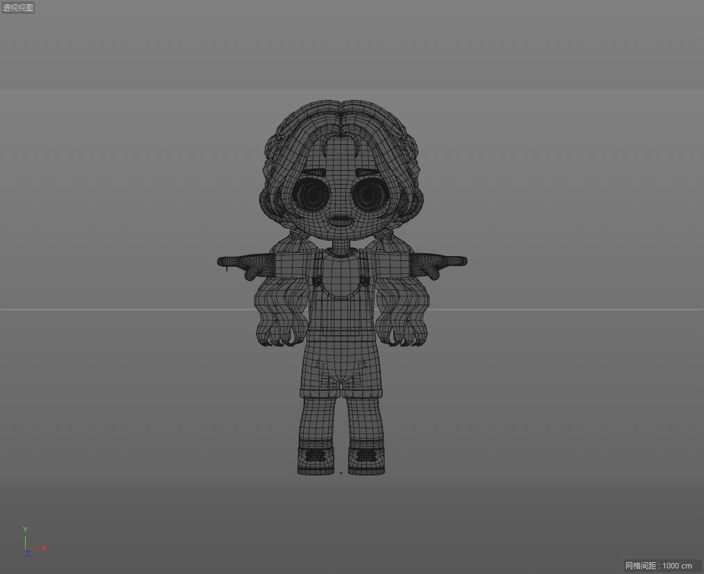 cartoon little girl 3D model_5