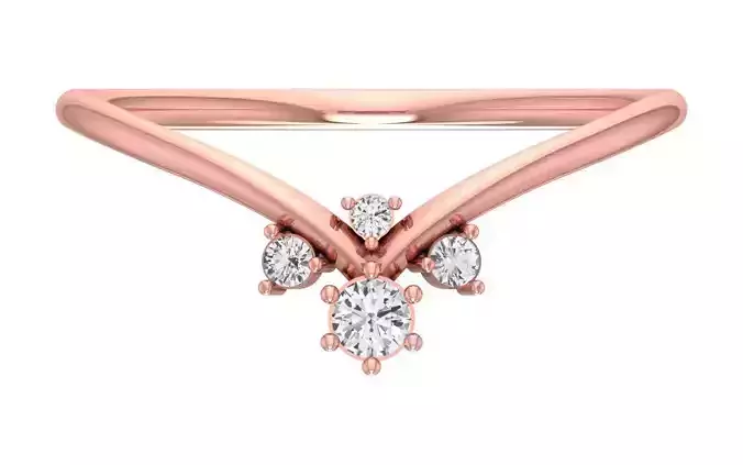 Solitaire Women Light Weight Band Ring