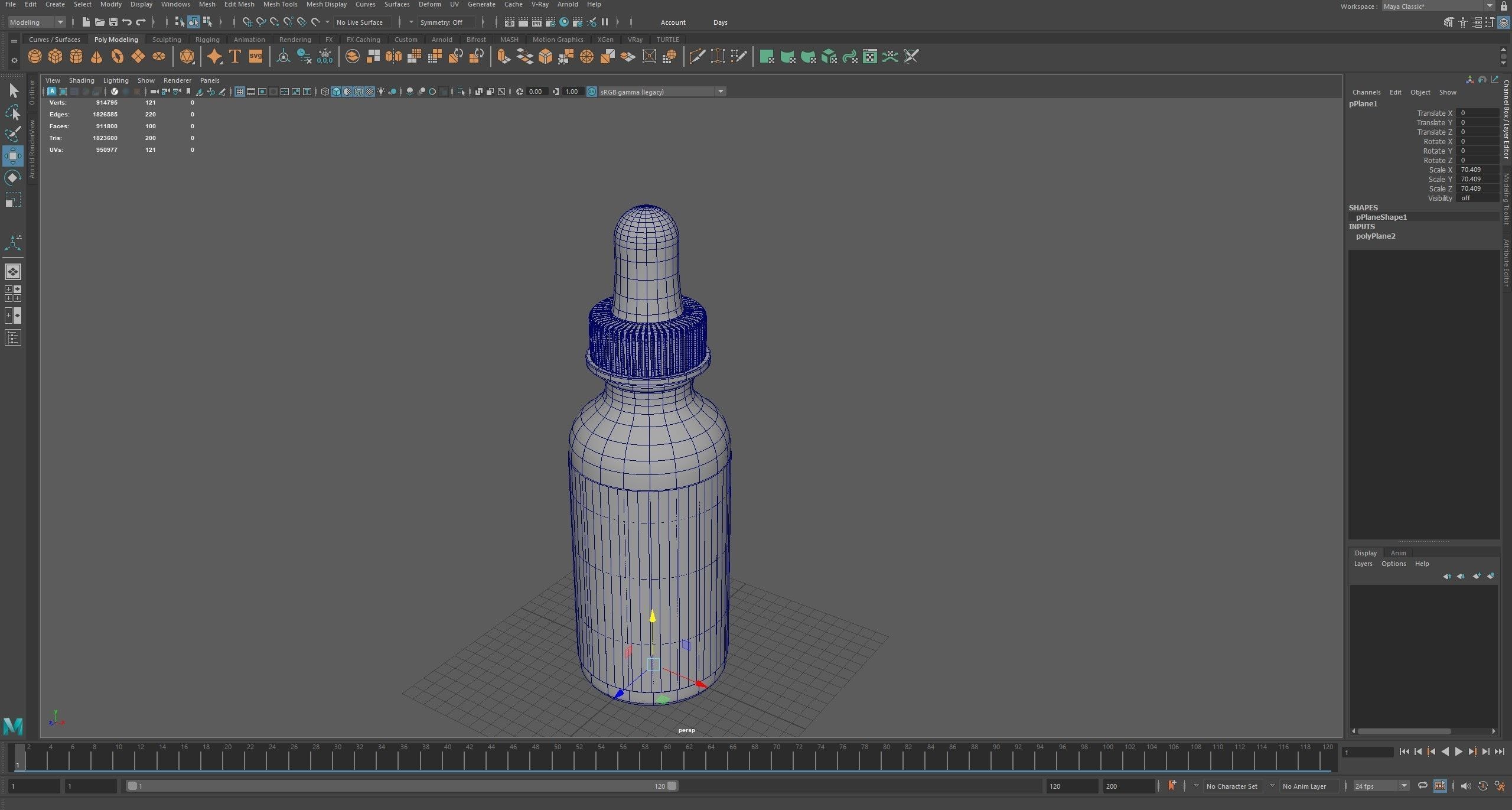 Dropper Bottle Amber Low-poly 3D model_3