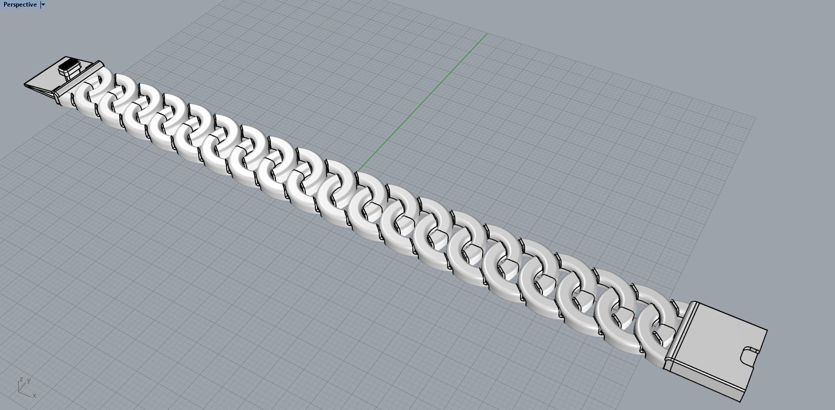 women cuban chain cuban bracelet 3D print model_16