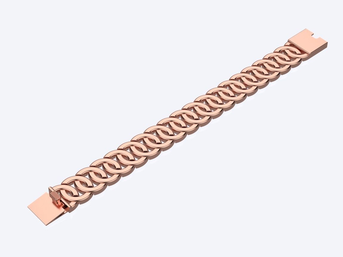 women cuban chain cuban bracelet 3D print model_14