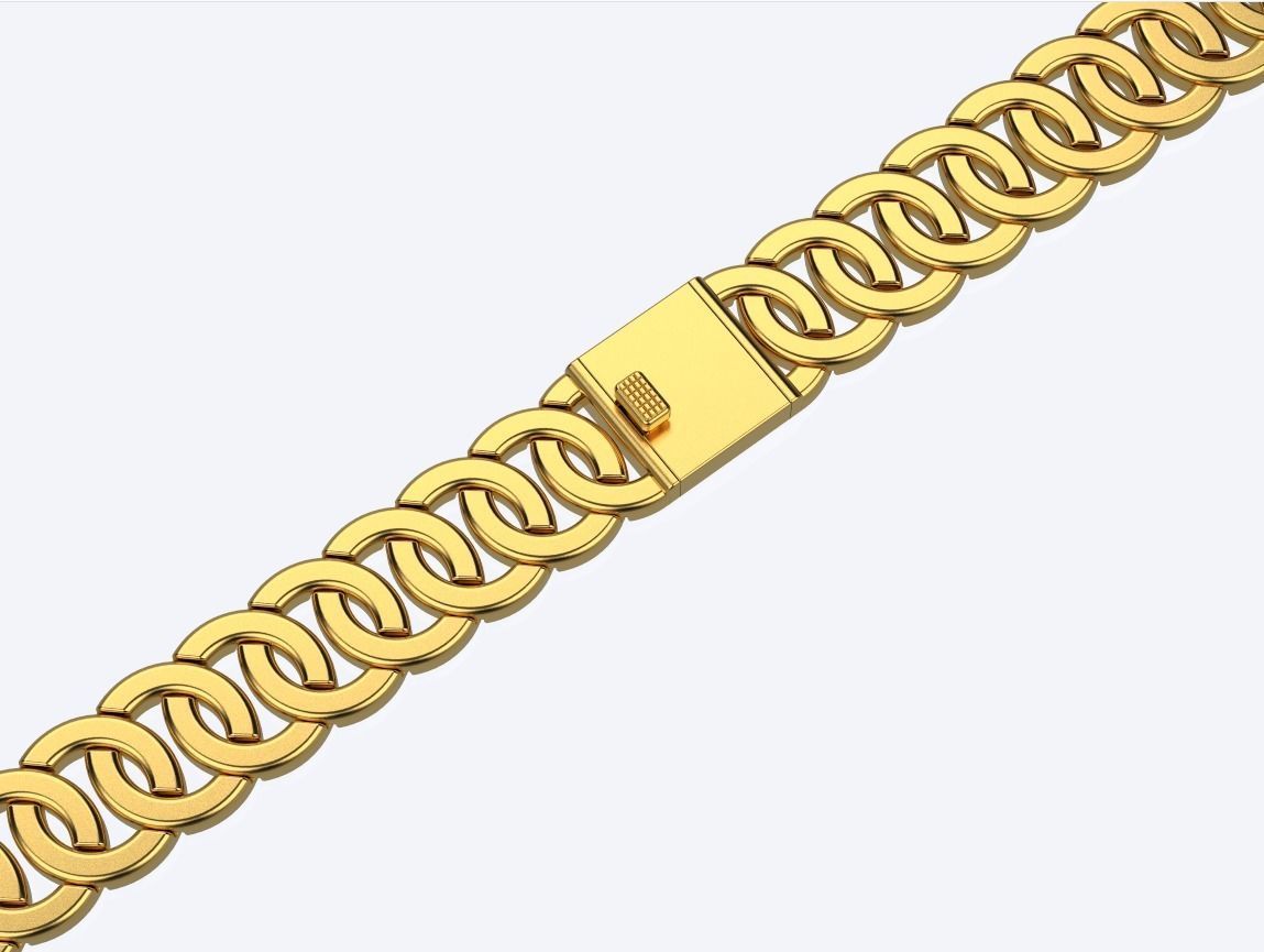 women cuban chain cuban bracelet 3D print model_4