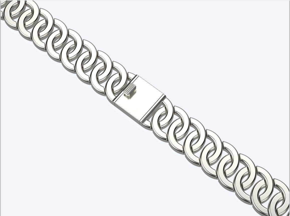 women cuban chain cuban bracelet 3D print model_5