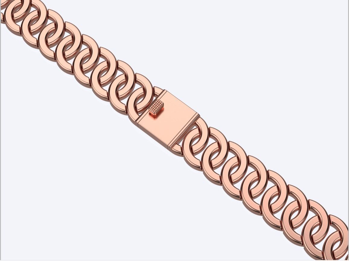 women cuban chain cuban bracelet 3D print model_7
