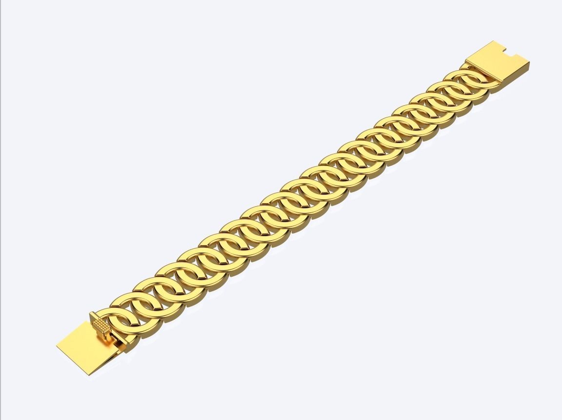 women cuban chain cuban bracelet 3D print model_10