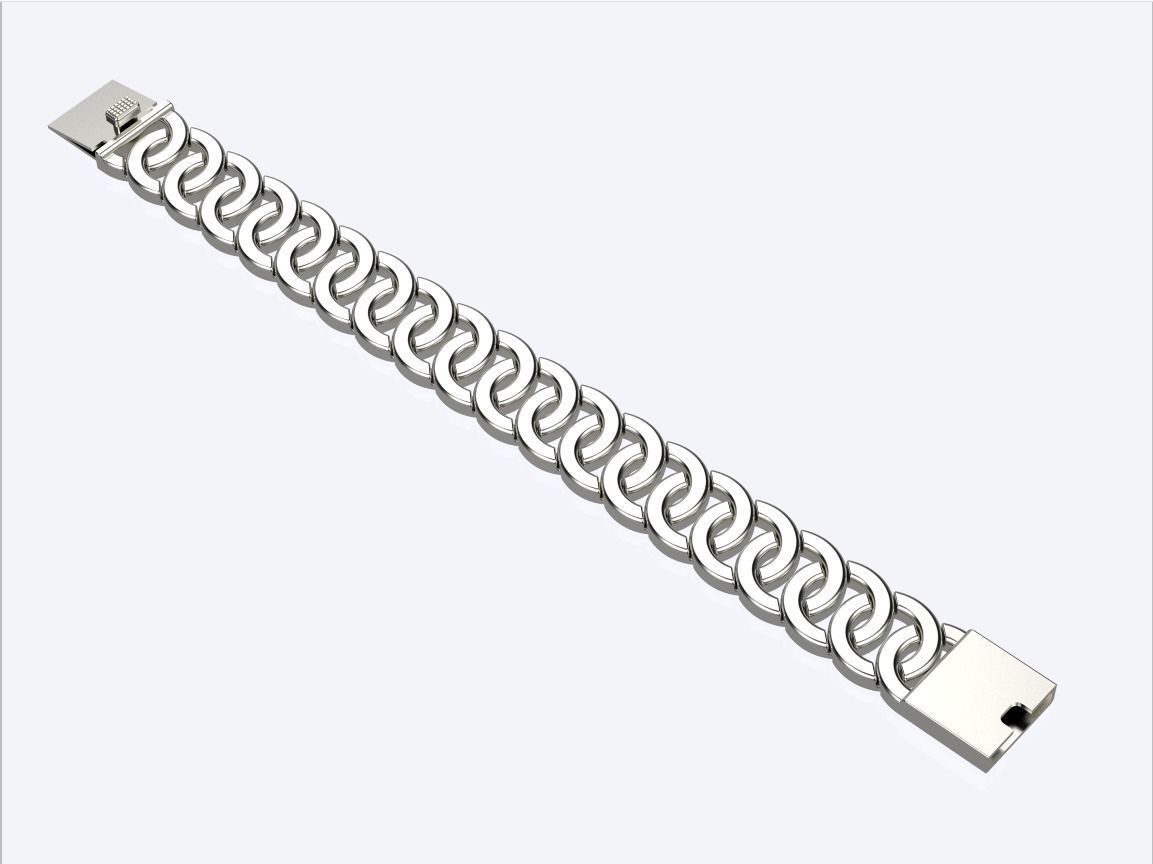 women cuban chain cuban bracelet 3D print model_11